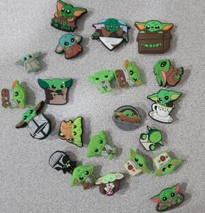 Disney Star Wars Yoda & Baby Grogu Shoe Charms 22 Pieces Mixed Lot NWOTS